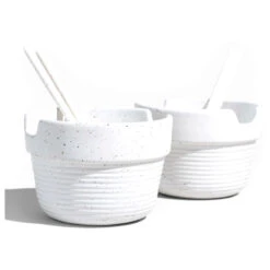 United By Blue Stackable Stoneware Noodle Bowl 2-Pack - Food Storage