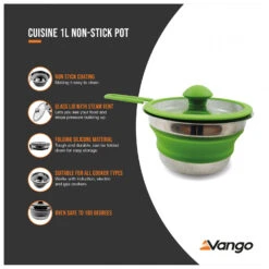 Vango Cuisine 1L Non-Stick Pot - Pot 13 Vango Cuisine 1L Non-Stick Pot - Pot -Primus Camping vango cuisine 1l non stick pot pot detail 6