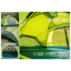 Vango Tryfan 300 - 3-person Tent -Primus Camping vango tryfan 300 3 person tent bf detail 3