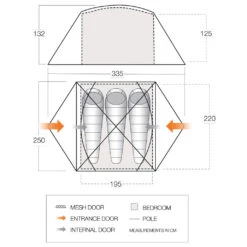 Vango Tryfan 300 - 3-person Tent -Primus Camping vango tryfan 300 3 person tent bf detail 7